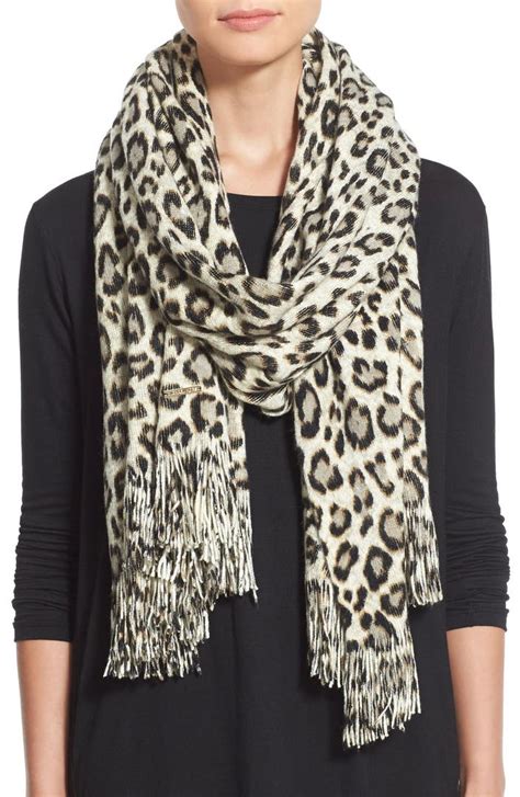 leopard scarf michael kors|michael kors hats and scarves.